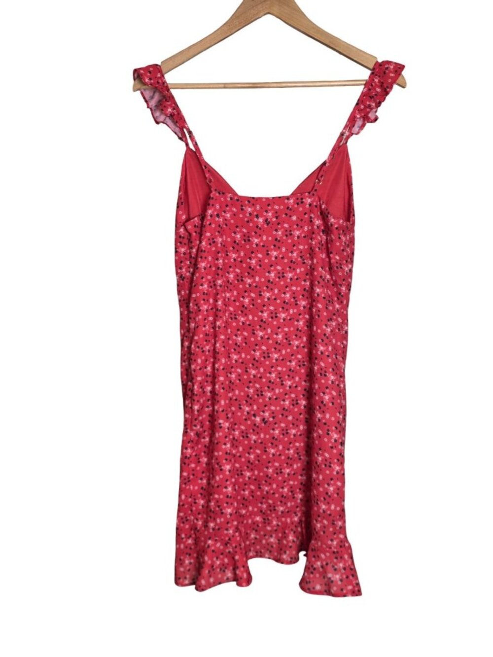 Women's - Showpo Red Floral Ruffled Dress, Size 2 - Picture 7 of 8